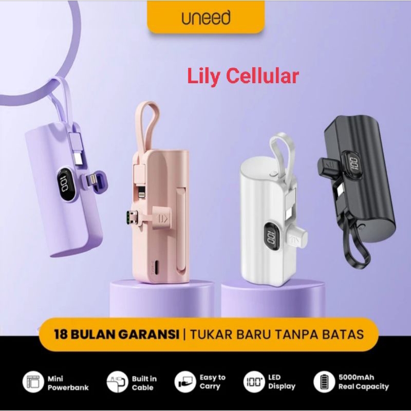 UNEED MiniBox A5 5000mAh Powerbank Hitam - UPB408