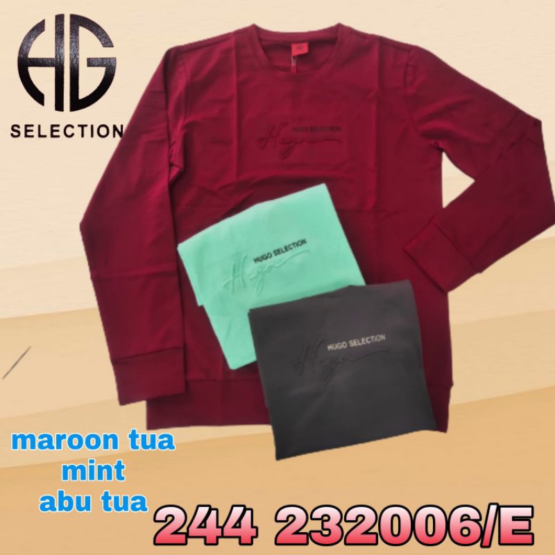 kaos hugo lengan panjang aneka warna n motip
