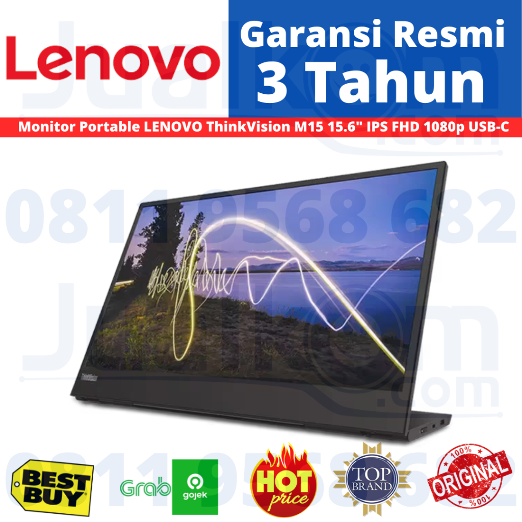Monitor Portable Monitor  15.6" Lenovo ThinkVision M15 IPS FHD