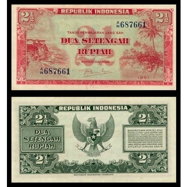Uang Kuno INDONESIA 2 1/2 Rupiah 1951