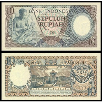 Uang Kuno INDONESIA 10 Rupiah 1958