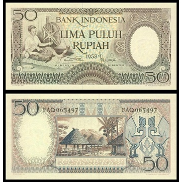 Uang Kuno INDONESIA 50 Rupiah 1958