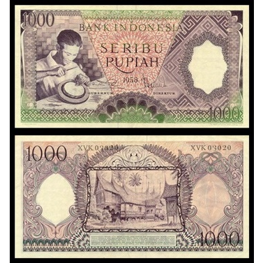 Uang Kuno INDONESIA 1000 Rupiah 1958