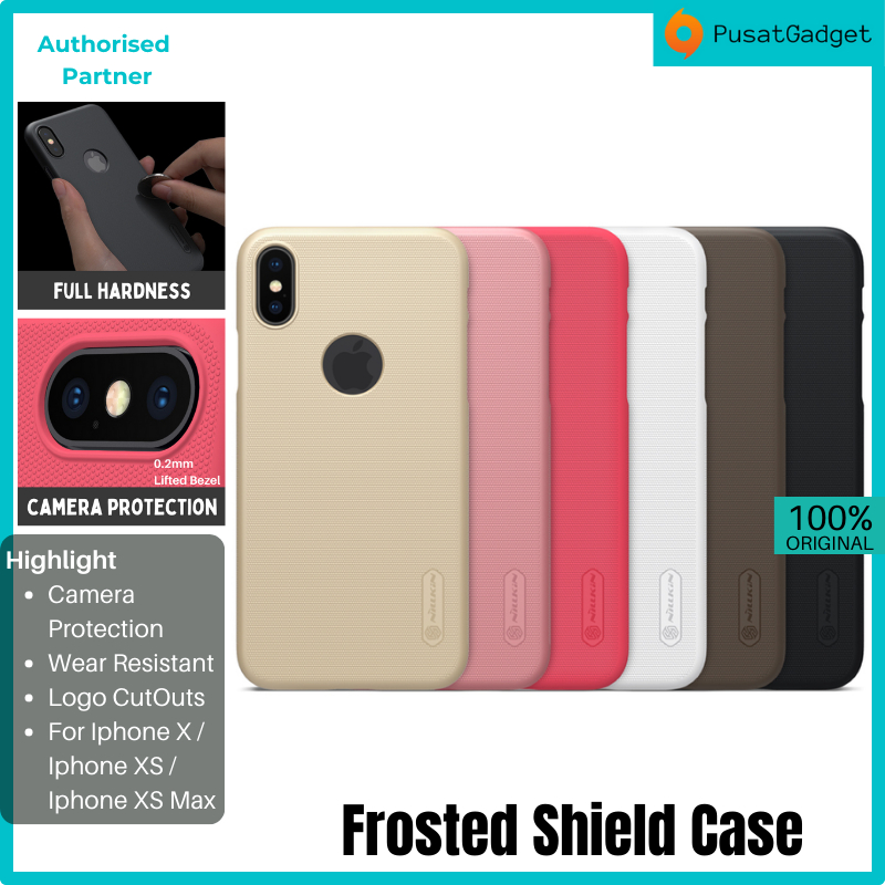 Case Iphone X / XS / XR / XS Max NILLKIN Frosted Shield Logo CutOuts Casing