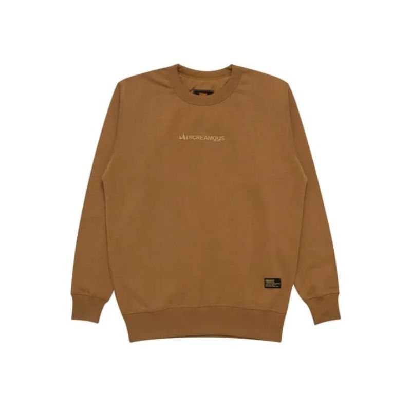 Sweater Sweatshirt Crewneck Pria Screamous Little Logo Mustard M-XXL Original 100% Premium Cotton Fl
