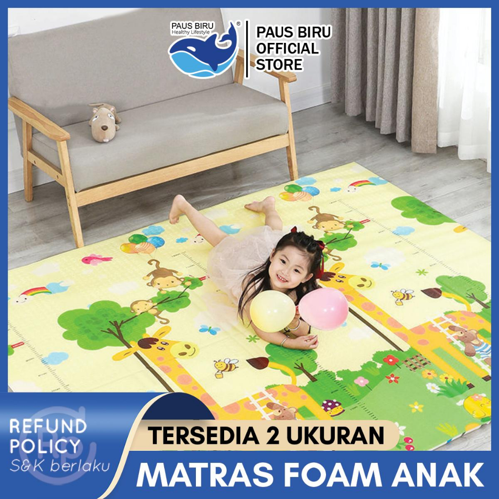 Paus Biru - Bayi Matras Bayi Playmat Karpet Foam Lipat Karpet anak 180x200cm B11/B12