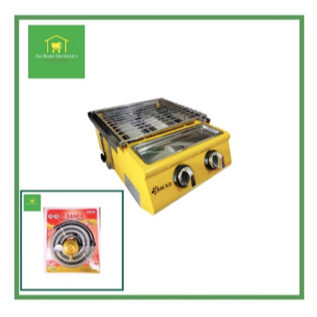 Kompor Panggang Sosis 2 Tungku Omicko Panggangan Gas BBQ , Sosis Bakar, Sate