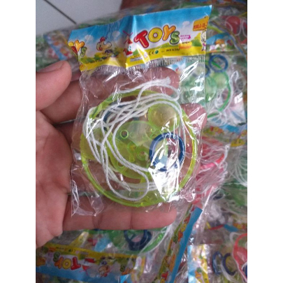 ❤wschummtrendy❤Mainan Anak Traditional Gasing Tangan Plastik dan Benang Kecil Putar JANTRA / mainan 