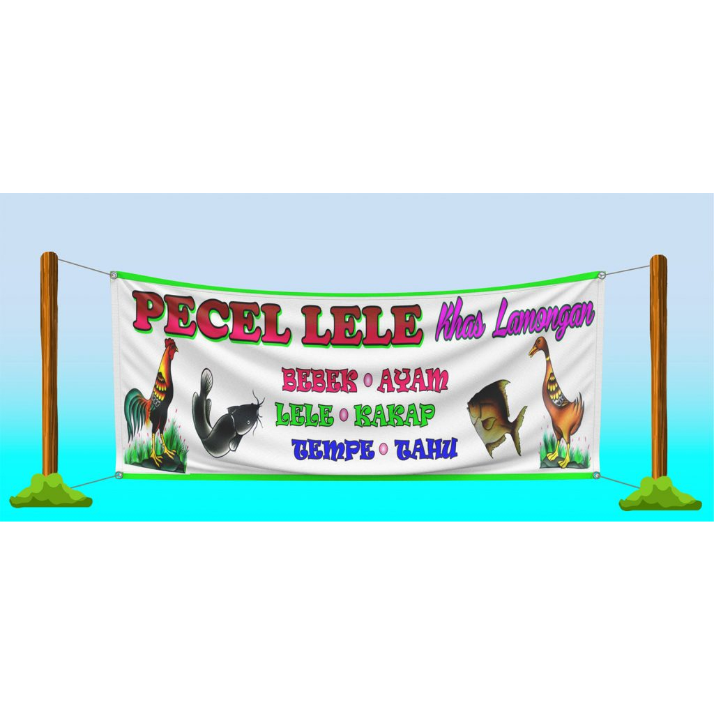 Spanduk Kain Satin Pecel Lele Sea food Nasi Goreng Bendera Komunitas perusahaan