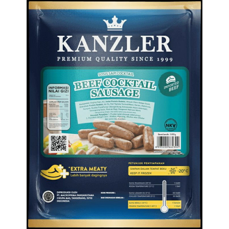 

Kanzler Sosis Beef Cooktail 500gr