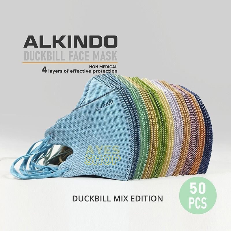MASKER DUCKBILL ALKINDO MIX WARNA 3D 4PLY 50PCS