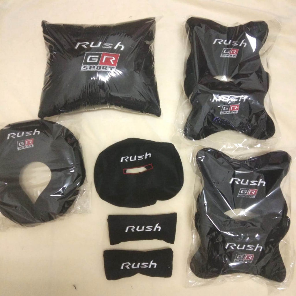 Aksesoris variasi bantal mobil alas jok headrest sandaran kepala Toyota all new Rush GR Sport