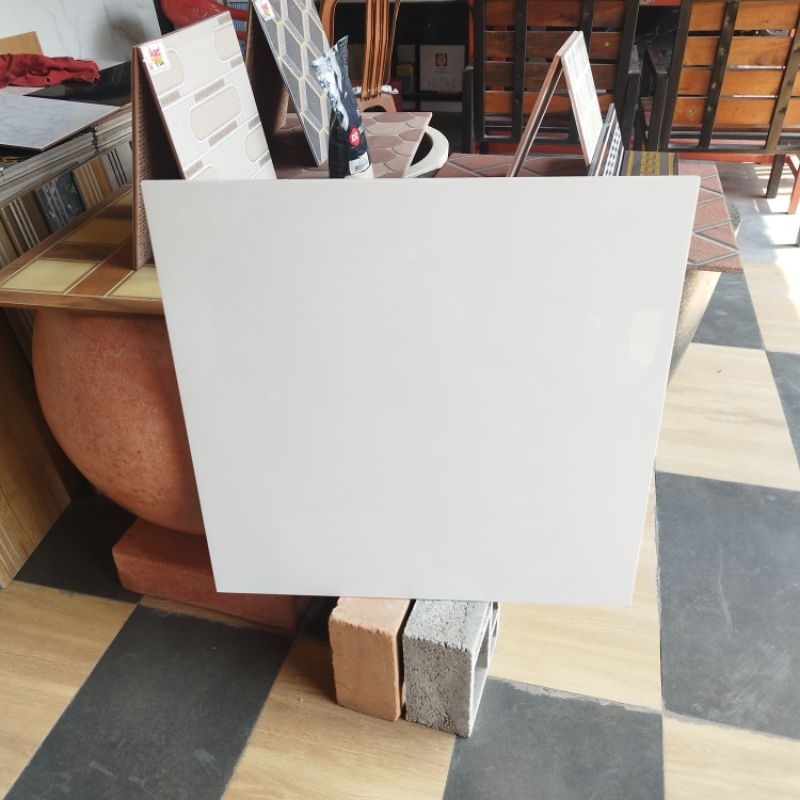 granit lantai putih polos uk 60×60