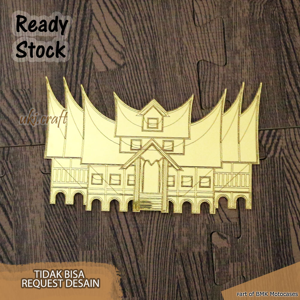 Rumah Gadang Akrilik Mirror Gold Dekorasi Mahar Rumah Gadang Bahan Mahar