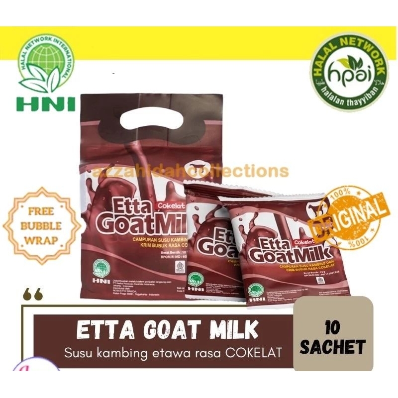 

SUS KAMBING ETTA GOAT MILK RASA COKLAT ISI 10 SHACET