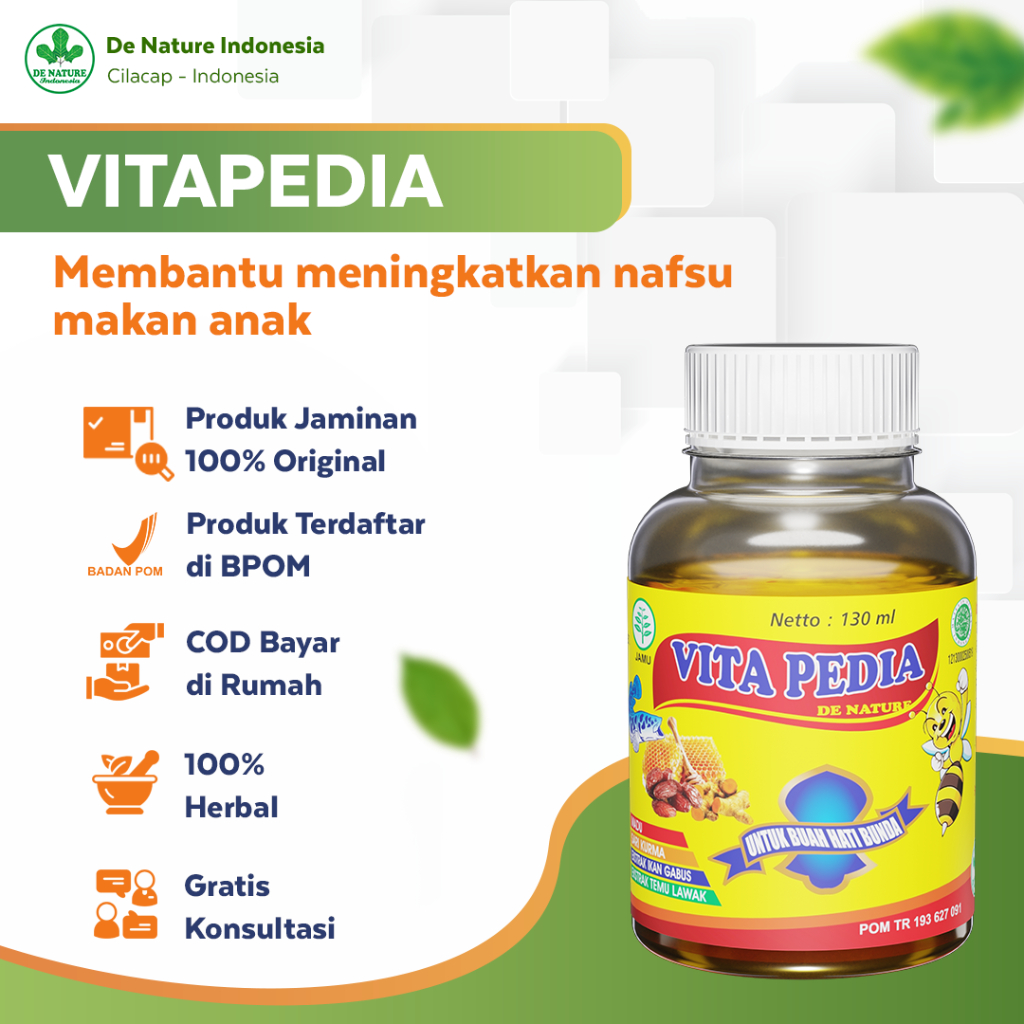 Obat Herbal Vitamin Penambah Nafsu Napsu Makan Gemuk Penggemuk Badan Anak 2 Tahun Permanen BPOM Vita