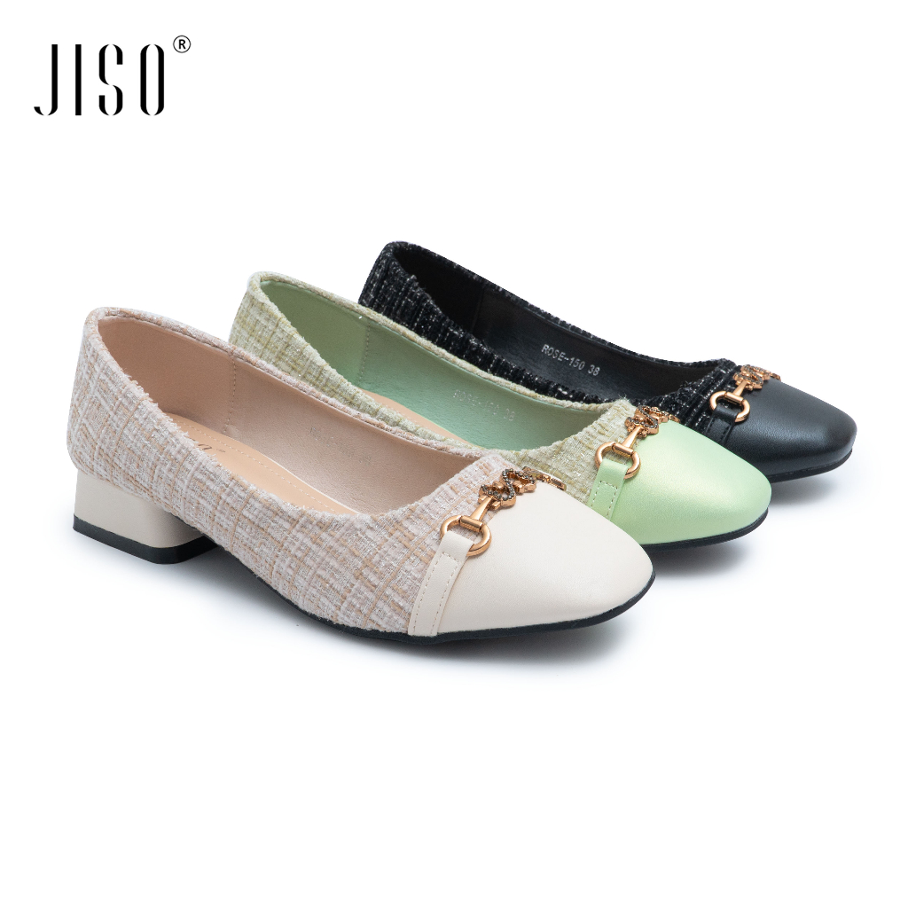 RYONA ROMINA ROSE-150 Sepatu Kerja Wanita Heels 3cm Hak Tahu BahanTweed