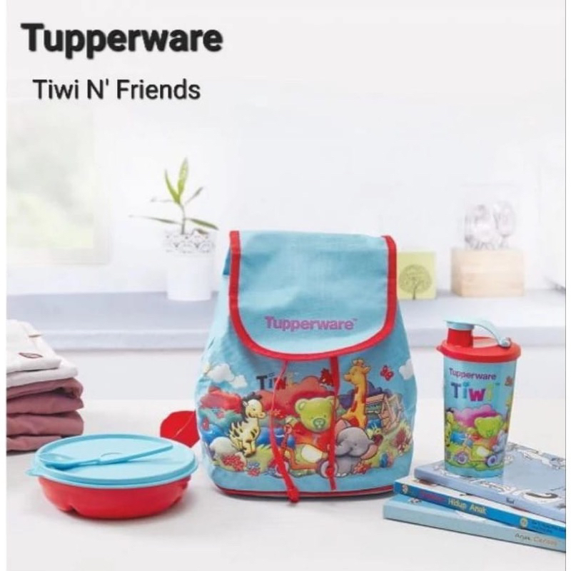 TUPPERWARE ORI SALE CUCI GUDANG - TIWI N FRIENDS KIDS LUNCH BOX SET MURAH