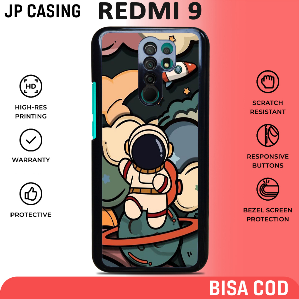 case redmi 9 terbaru aesthetic motif astronot cute 07 keren casing hp mewah bahan softcase hardcase 