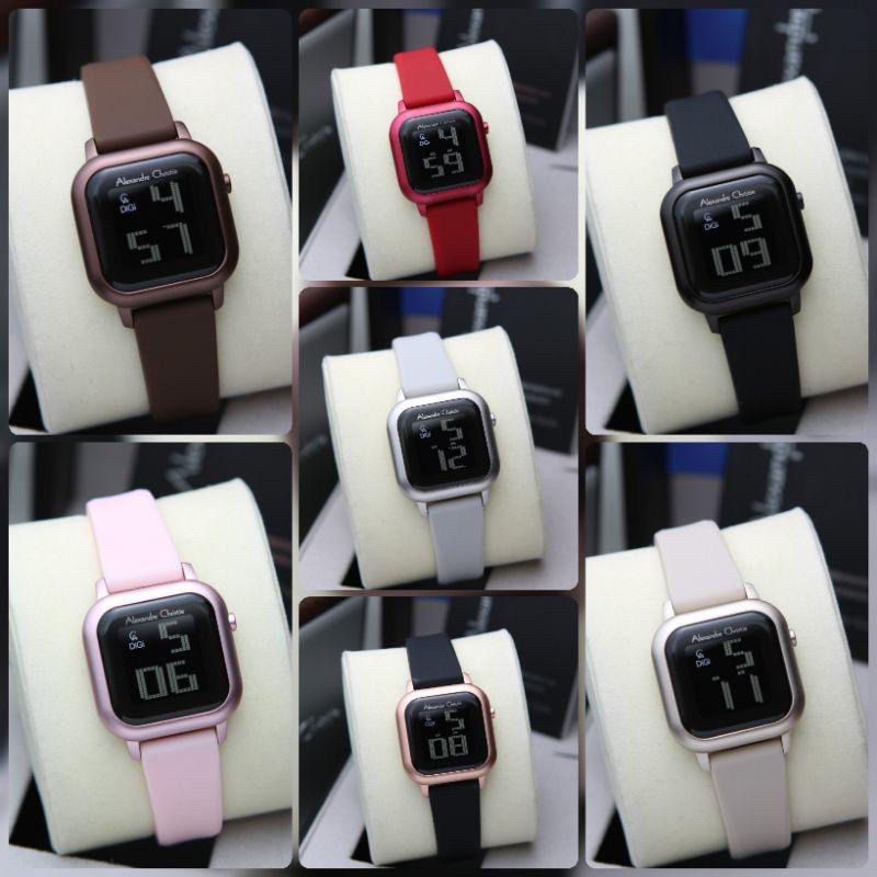 JAM TANGAN WANITA ALEXANDRE CHRISTIE AC 9392 / AC9392 RUBBER DIGITAL ORIGINAL