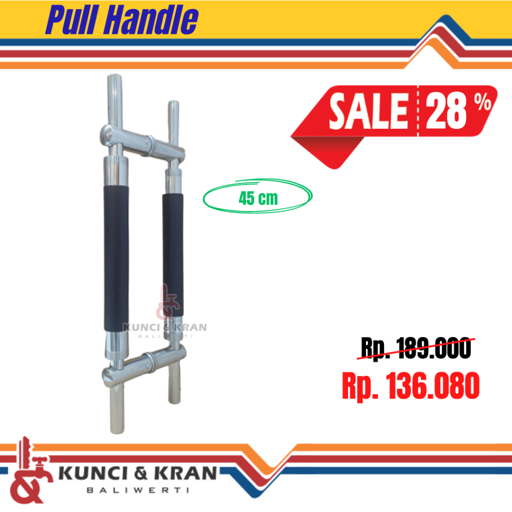 Pull Handle Stainless Sunduk Kayu 450mm Gagang Pintu Kupu Tarung