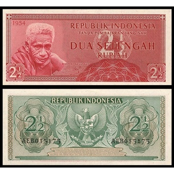 Uang Kuno INDONESIA 2 1/2 Rupiah 1954