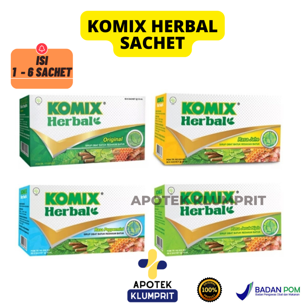 

KOMIX HERBAL SACHET / JAHE / JERUK NIPIS / MINT / ORIGINAL