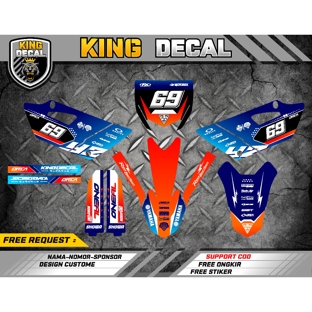 DECAL STICKER YZ 85 BEBEK STANDAR / DECAL YZ 85 / DECAL STIKER VARIASI YZ 85 / STICKER YZ STRIPING Y