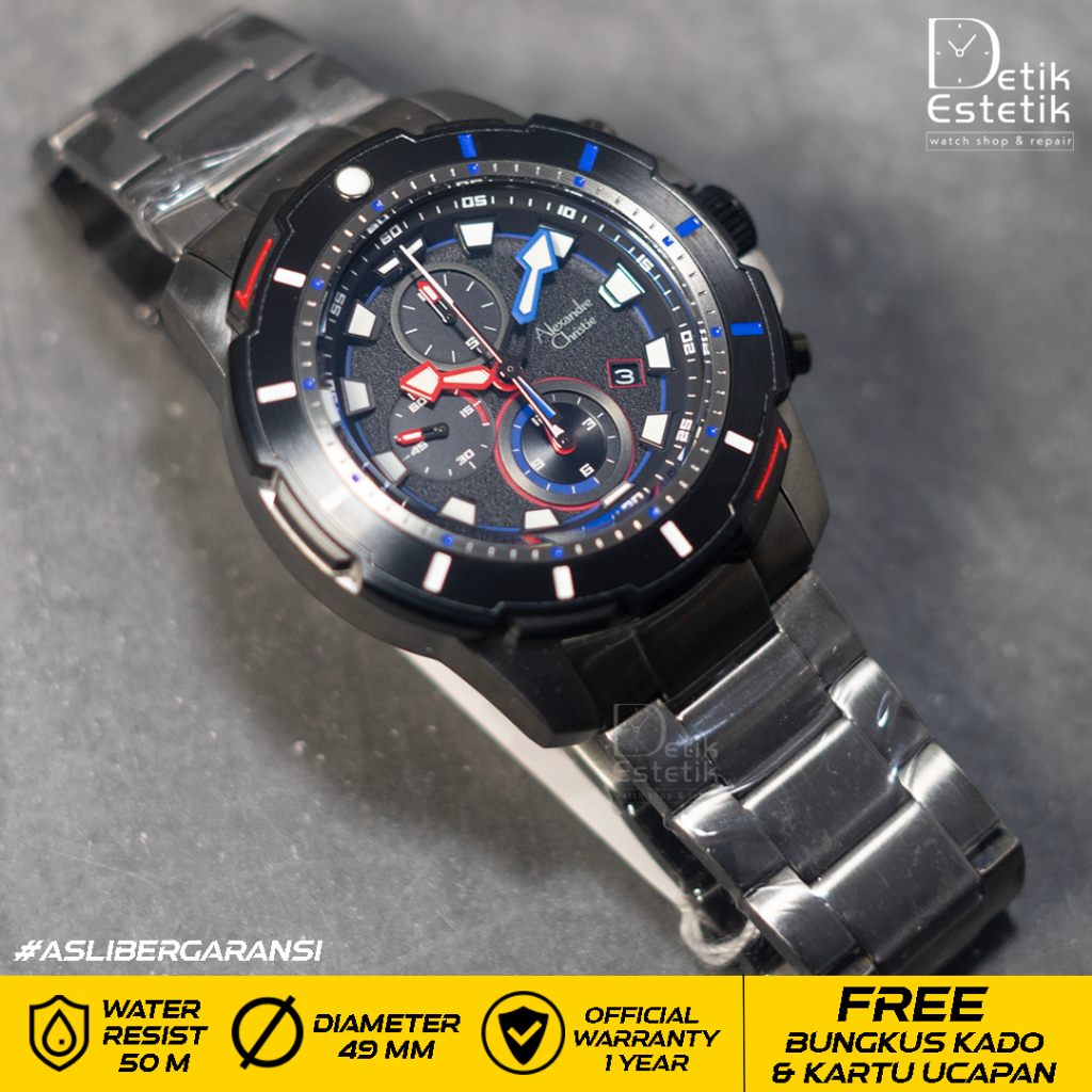 Jam Alexander Christie AC 6606 / AC6606 Chronograph Pepsi Original