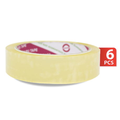 

[Paket Isi 6pcs] Selotape Isolasi Transparan 1 inch 24 mm x 72 Yard Daimaru