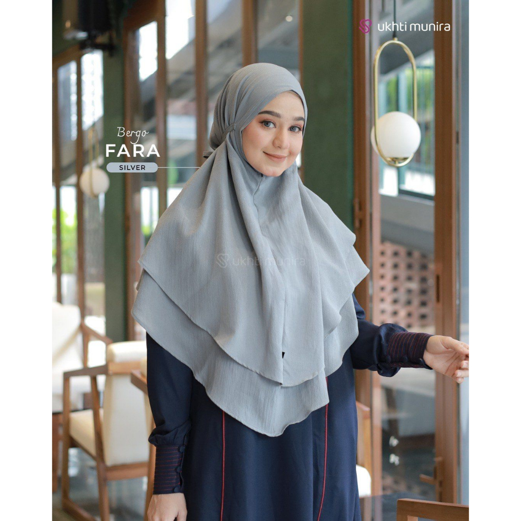Ukhti Munira Bergo Instan Fara Bahan Buble Crepe Premium 2 Layer Tali Belakang Adem Nyaman
