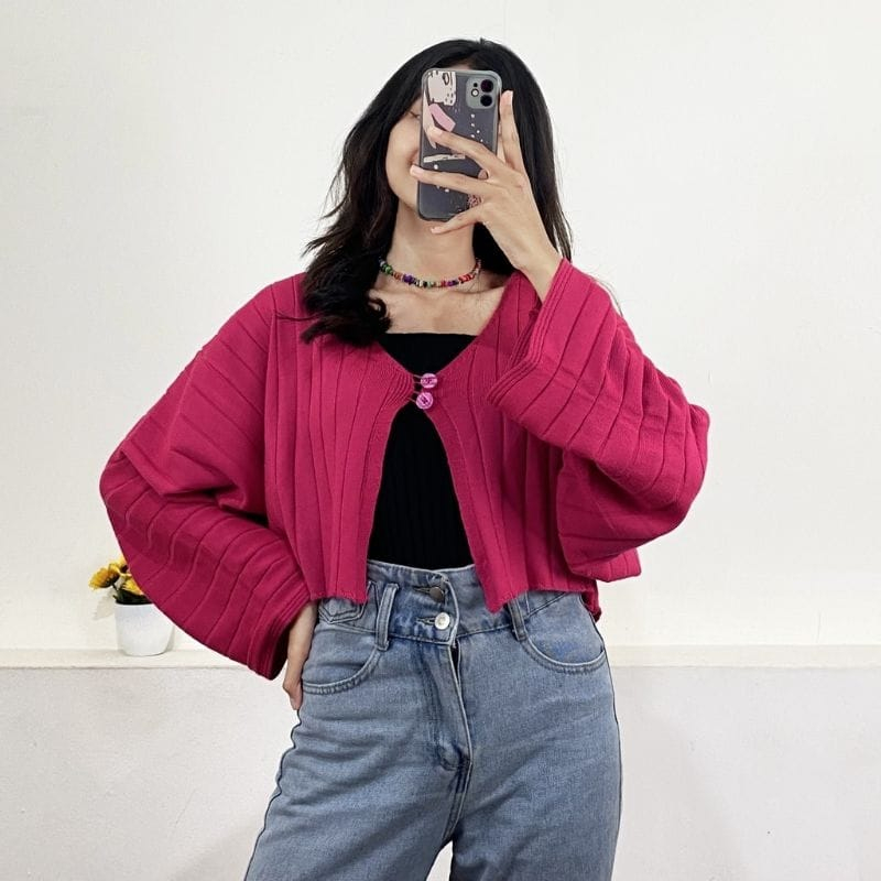 CLARISSA CROP KNIT/ SWEATER RAJUT / CARDIGAN RAJUT / ATASAN WANITA KEKINIAN / CARDY CROP TOP