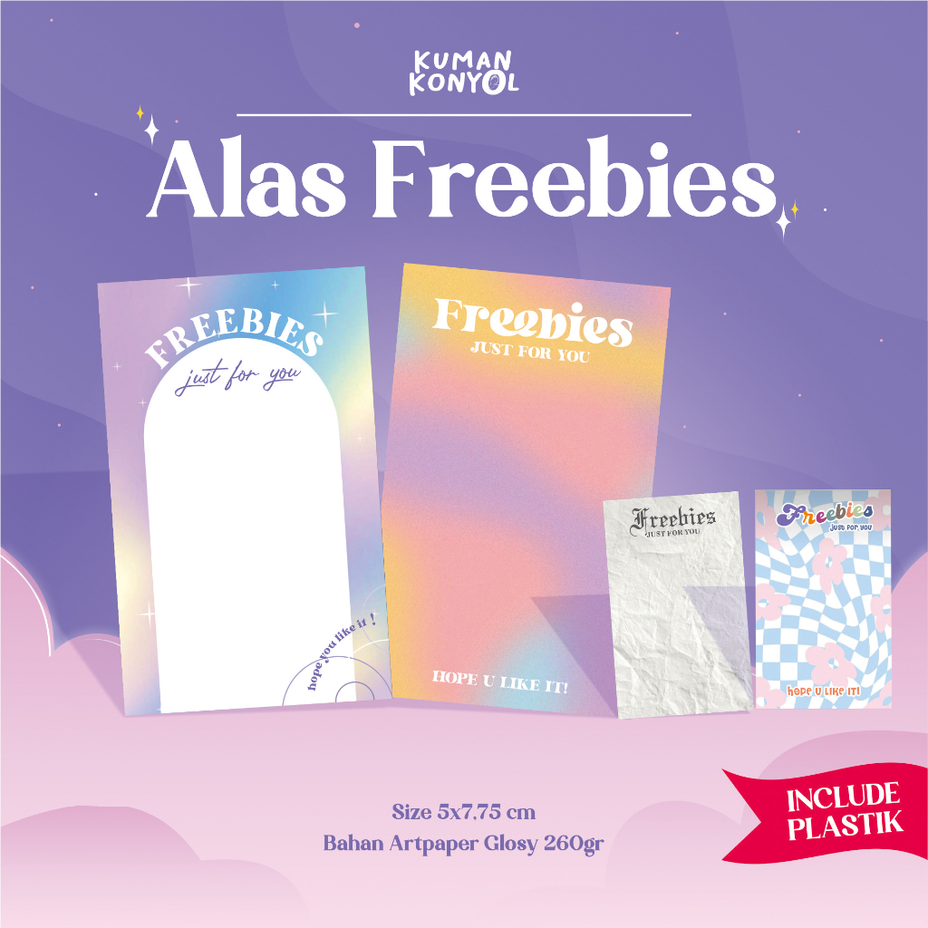 

[FREE PLASTIK] ALAS FREEBIES ◼ ALAS PACKING ◼FREEBIES CARD ◼ ALAS MINI GIFT ◼ CUTE FREEBIES CARD