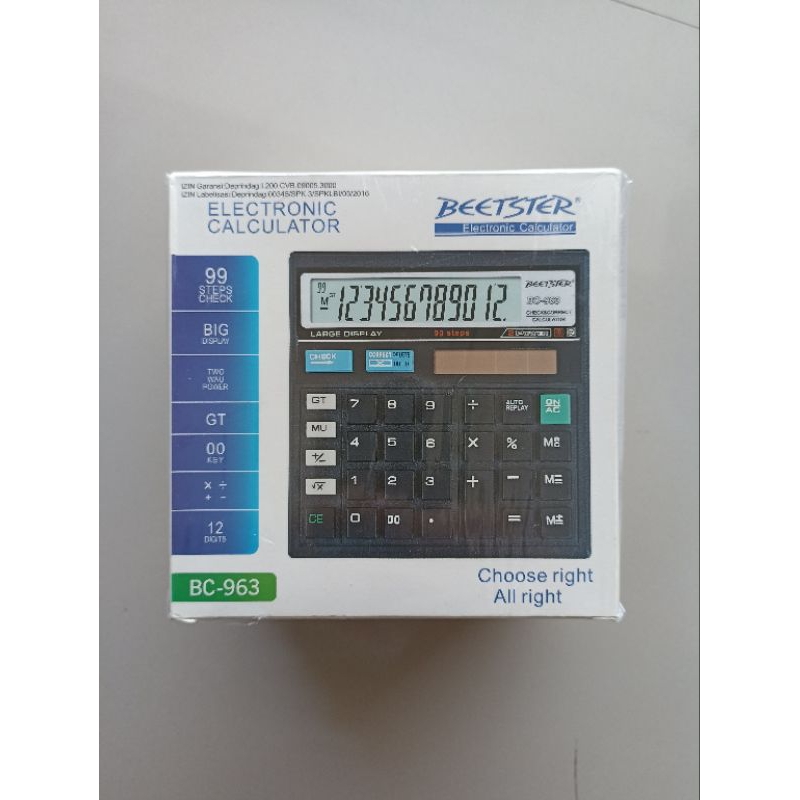 

Kalkulator Beetster 12 digit BC963 Calculator 12 Digit Beetster BC 963