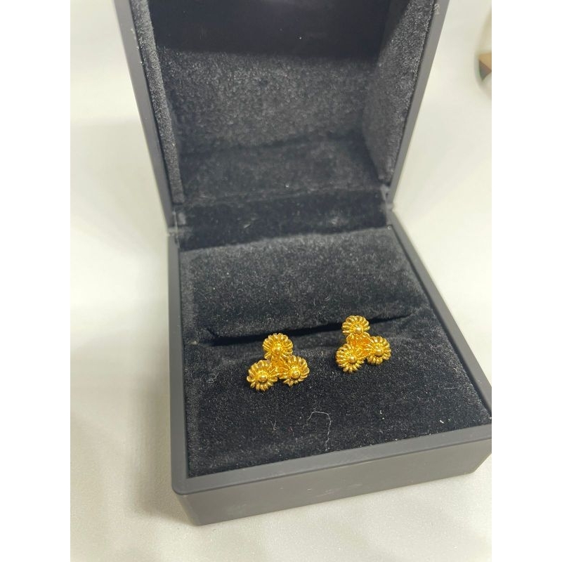 ACC anting bunga matahari emas 24k 99.9%