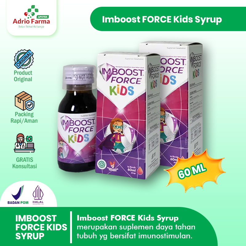 IMBOOST KIDS - FORCE Syrup @ 60 ML - Suplemen Kesehatan untu Daya Tahan Tubuh Anak - Imbust