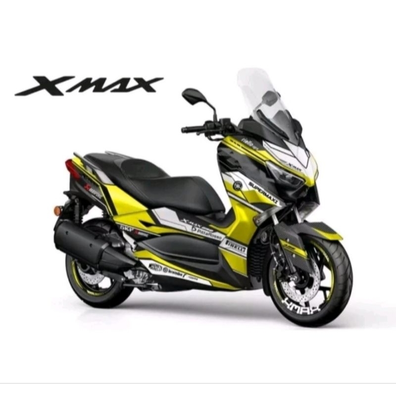 Sticker Decal  XMAX Grafis hitam Kuning full body