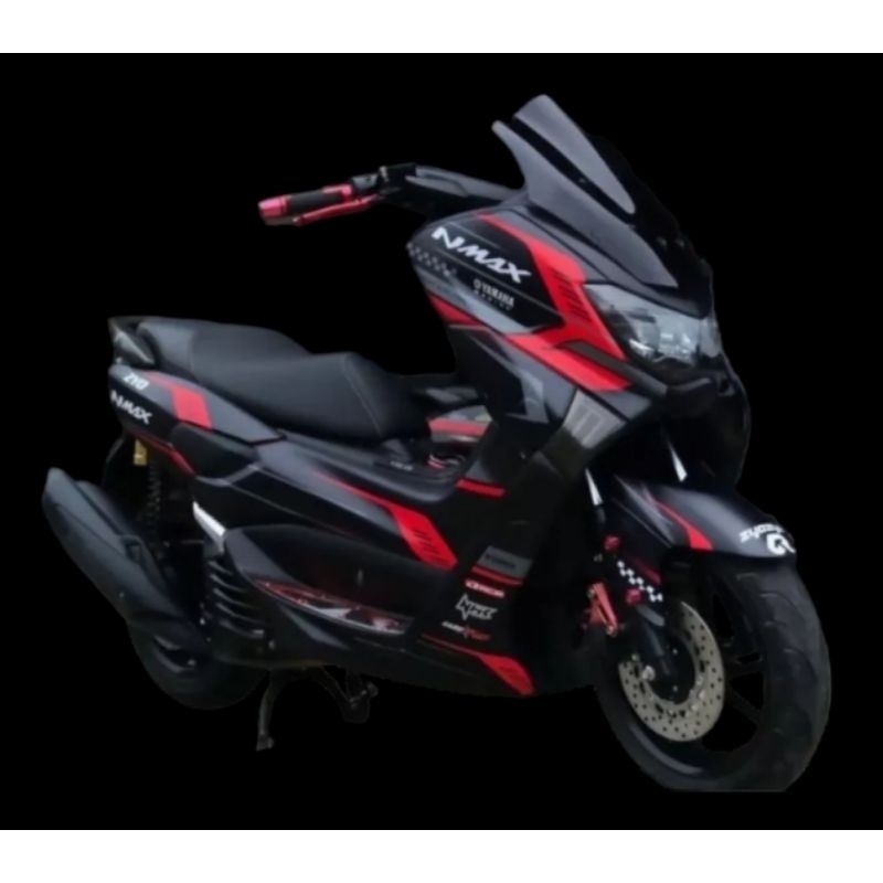 decal sticker full body nmax old grafis simple merah hitam abu