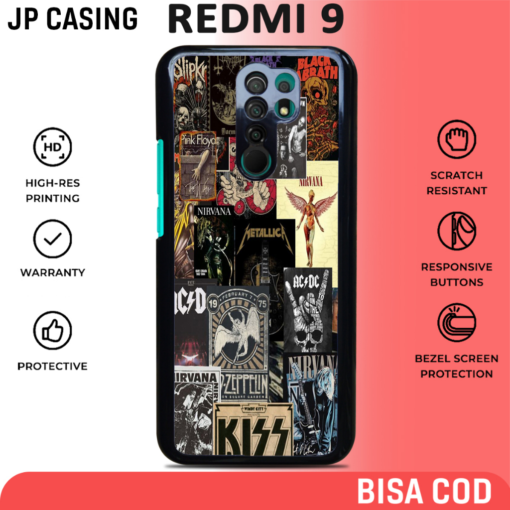 case redmi 9 terbaru aesthetic motif aesthetic band 06 keren casing hp mewah bahan softcase hardcase