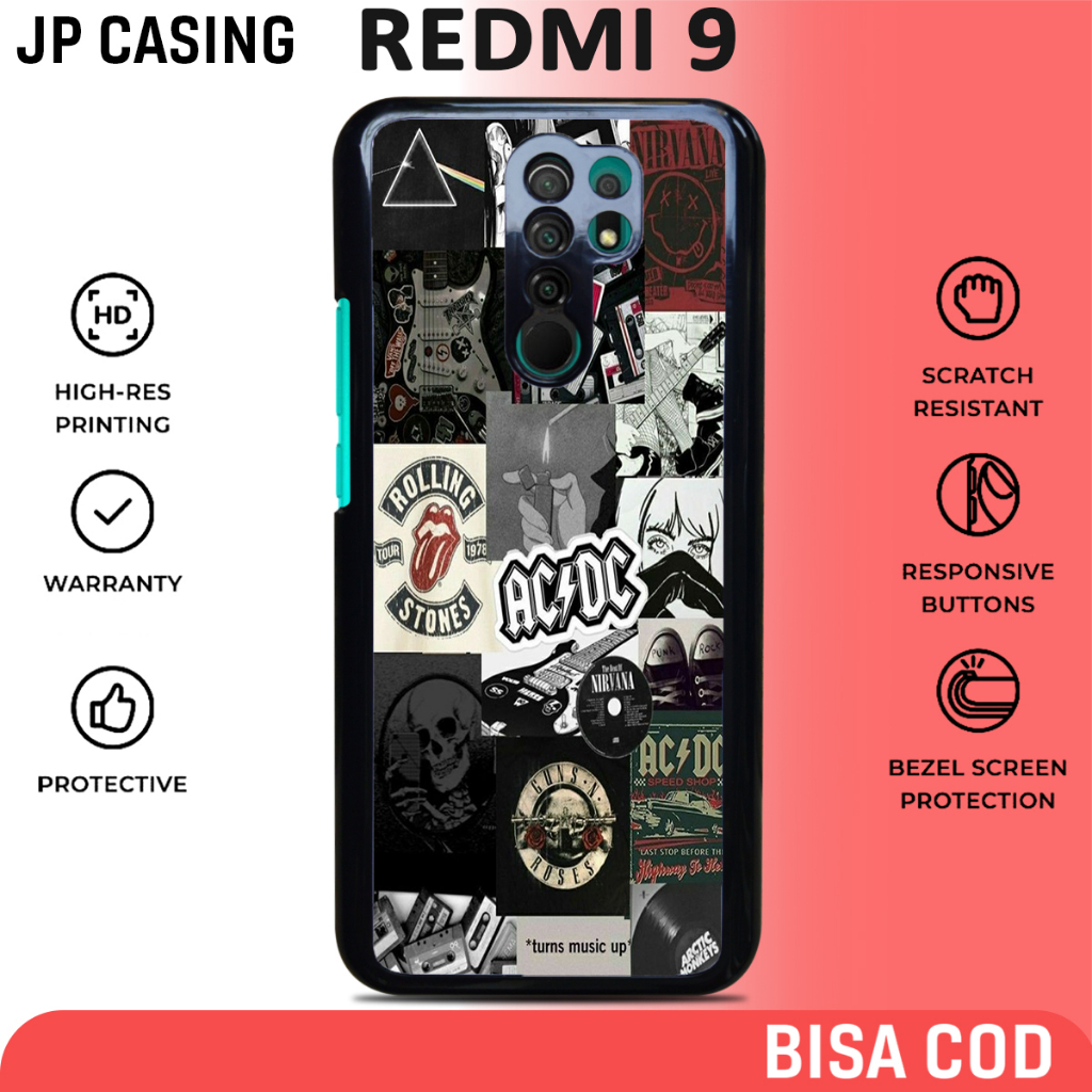 case redmi 9 terbaru aesthetic motif aesthetic band 04 keren casing hp mewah bahan softcase hardcase