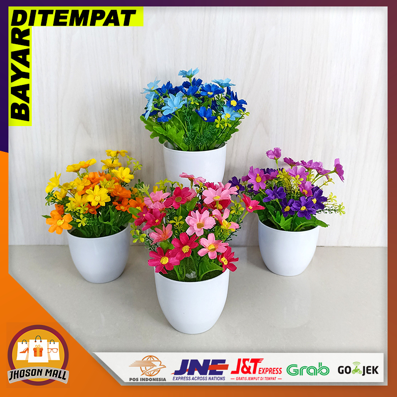 JM Tanaman Bunga Hias Plastik Bunga Hias Anggrek Krisan Bunga Tangkai Hias Bucket Bunga PBP30