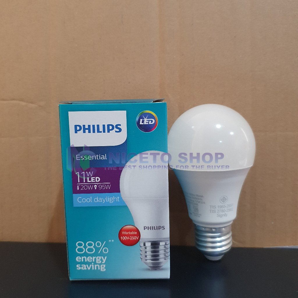 PHILIPS LAMPU ESSENTIAL LED 11W 11WATT PUTIH