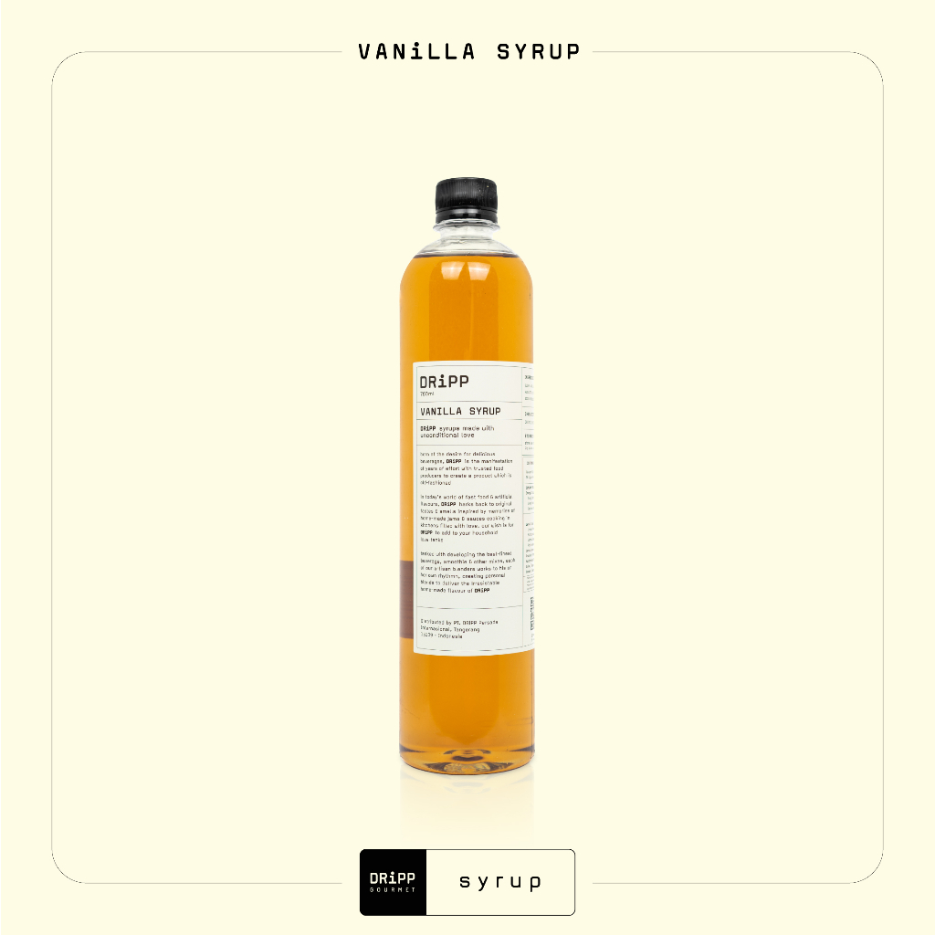 

DRiPP Vanilla Syrup - Perasa Minuman Berbentuk Sirup Rasa Vanilla Untuk HORECA