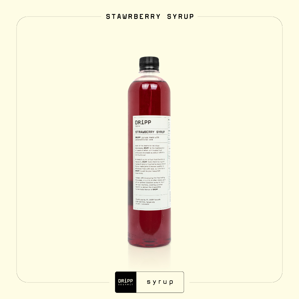 

DRiPP Strawberry Syrup - Perasa Minuman Berbentuk Sirup Rasa Stroberi Untuk HORECA