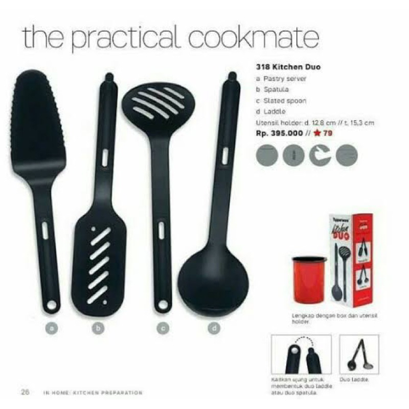 TUPPERWARE ORI SALE - KITCHEN DUO SET FREE UTENSIL HOLDER TAHAN PANAS