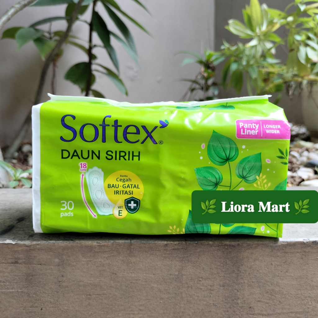 SOFTEX PANTY LINER LONGER & WIDER 30s /softek kecil daun sirih 30 pads/pantyliner pembalut