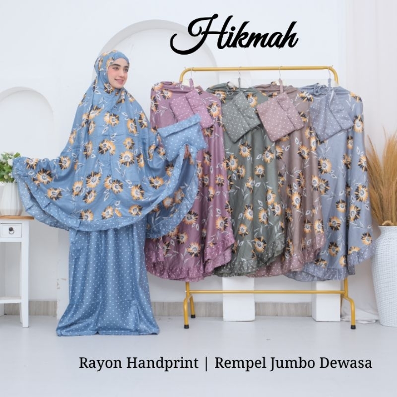 Mukena Rempel Jumbo Hikmah/Mukena Dewasa/Mukena Rayon/Mukena Bali/Mukena Motif/Grosir Mukena/Mukena 