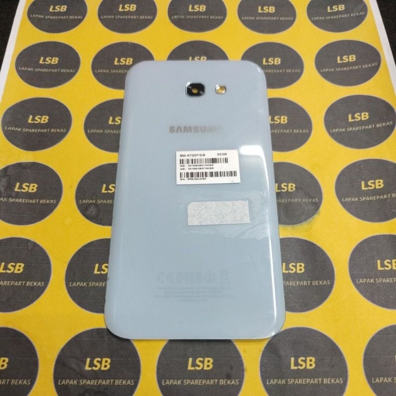 BACKGLASS SAMSUNG A7 2017 A720 BLUE ORIGINAL BEKAS