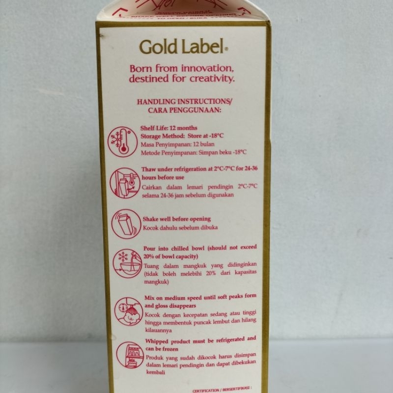 Rich gold whipping cream 907gr (Via Gojek/Instant)