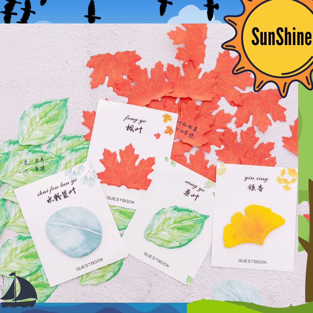 

✨ Sunshine Fancy ✨ 30 Lbr Sticky Notes Maple Leaf / Kertas Memo Motif Daun AT0069